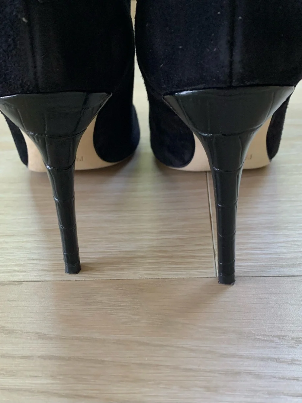 Paris Texas Black Calf Suede Stiletto Over The Knee Boots 85 Size 41